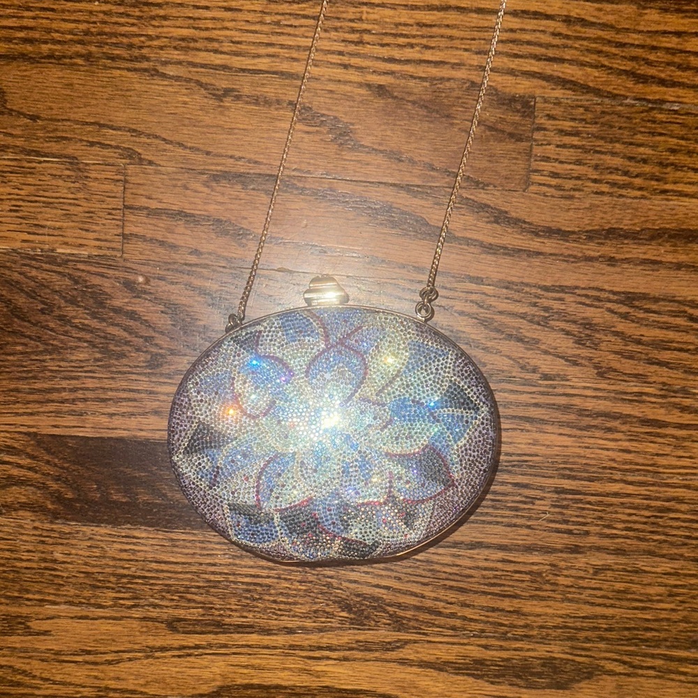 EUC Judith Leiber Iridescent Round Crossbody Bag